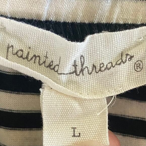 PAINTED THREADS Striped Double Slit Curved Hem Maxi Skirt Size Large Stretch - Picture 4 of 5